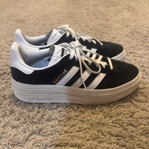 Adidas Gazelle Platform Black and White Sneakers